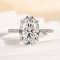 4.0Ct Oval Cut Classic Hidden Halo Pavé Engagement Ring Promise Ring
